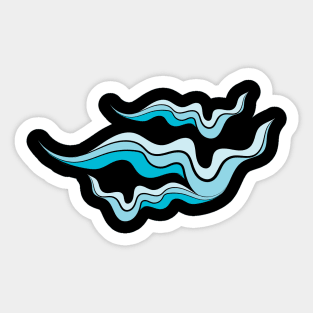 blue cloud in black sky Sticker